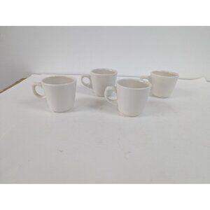 Set of 4 Buffalo China USA Heavy Coffee Cups Mugs 3" Tall